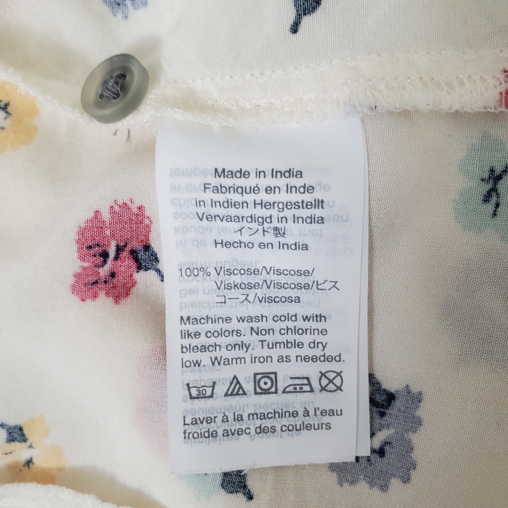 Madewell Floral Boho Cottagecore Viscose Seamed Button Down Shirt XS - Picture 11 of 16